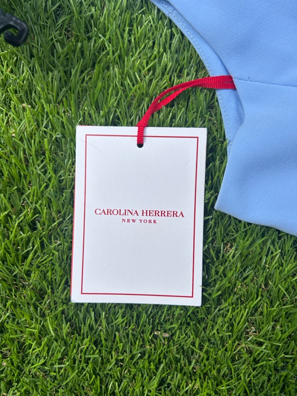 CAROLINA HERRERA SLEEVELESS HALTER GODET MIDI DRESS LAKE BLUE size 6 NEW - Picture 12 of 15